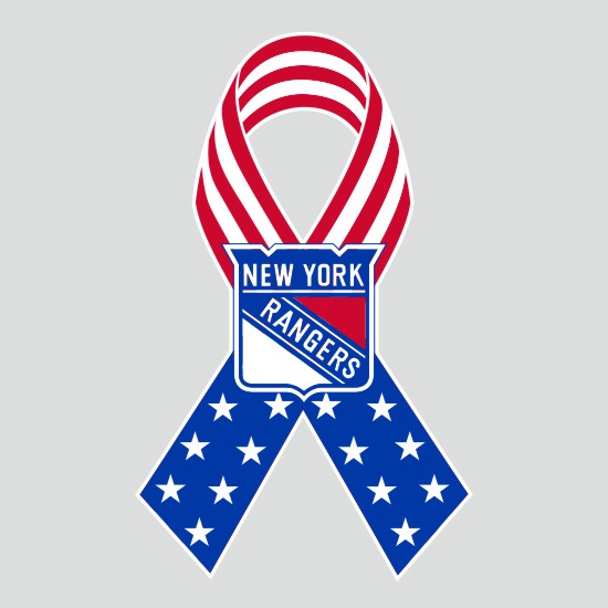 New York Rangers Ribbon American Flag logo iron on paper